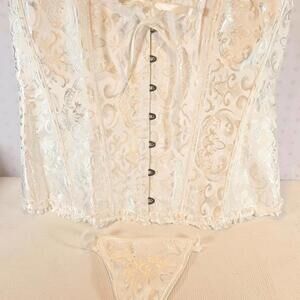White Front Latching White Corset W/undies. 5XL